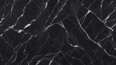The primary subject of the image is a black and white marble pattern. The setting is a black background, which contrasts with the marble pattern. The visual style is a close-up of the marble pattern, showcasing its intricate details. The colors and mood of the image are predominantly black and white, giving it a classic and elegant appearance.