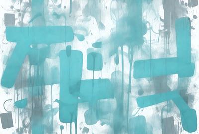 The primary subject of the image is a painting or drawing featuring a blue background with white and black paint splatters. The setting appears to be an artistic environment, possibly a studio or gallery. The visual style of the image is a mix of digital art and traditional painting, creating a unique and artistic atmosphere. The dominant colors in the painting are blue and white, with the black paint splatters adding an interesting texture and mood to the piece.