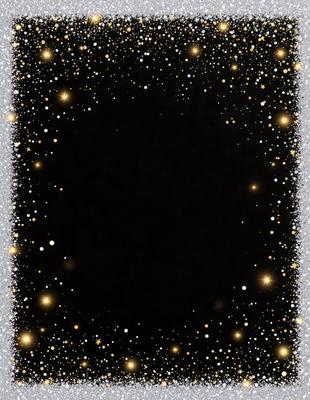 The primary subject of the image is a black background with a pattern of stars. The setting is a night sky, and the visual style is a digital art or illustration. The dominant colors are black and white, with the stars adding a touch of color. The overall atmosphere is one of mystery and intrigue, as the viewer is left to imagine what might be on the black background.