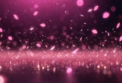 The primary subject of the image is a pink background with a pattern of pink and white flowers. The setting is a dark background, which contrasts with the pink flowers. The visual style is a digital art, as the flowers are created with a digital brush. The colors and mood of the image are predominantly pink and white, giving it a soft and delicate appearance.