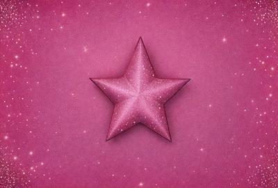 The primary subject of the image is a pink star with a purple background. The visual style appears to be a digital art or illustration, as the star is depicted with a detailed and intricate design. The colors and mood of the image are predominantly pink and purple, creating a warm and inviting atmosphere.