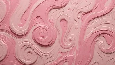 The primary subject of the image is a pink swirl pattern, which is the main focus of the image. The setting is a pink background, and the visual style appears to be a combination of a photo and digital art. The dominant colors are pink, and the overall atmosphere is soft and visually appealing.