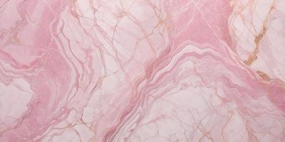 The primary subject of the image is a marbled surface, which appears to be a marble wall or countertop. The setting is a room with a pinkish hue, giving the space a warm and inviting atmosphere. The visual style of the image is a close-up of the marbled surface, showcasing its intricate patterns and textures. The colors and mood of the image are predominantly pink, creating a sense of elegance and sophistication.