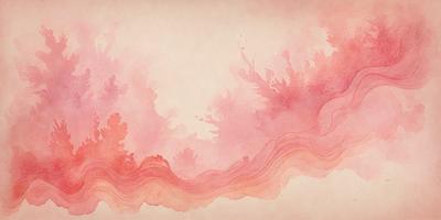 The primary subject of the image is a painting of a pink and purple waterfall. The setting is a watercolor painting, which gives it a unique and artistic visual style. The colors and mood of the painting are predominantly pink and purple, creating a serene and calming atmosphere.