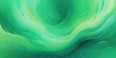 The primary subject of the image is a green, swirling, and flowing pattern. The setting is a green background, which adds to the overall atmosphere. The visual style is a combination of digital art and illustration, creating a unique and captivating design. The colors and mood convey a sense of tranquility and natural beauty.
