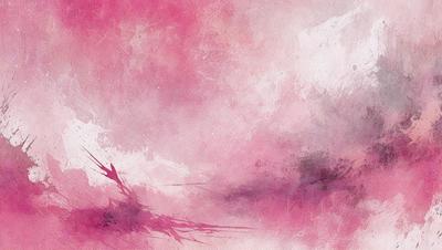 The primary subject of the image is a pink sky with clouds. The setting is a cloudy sky, and the visual style is a painting or drawing. The colors and mood of the image are predominantly pink, creating a warm and serene atmosphere.