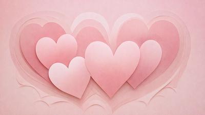 The primary subject of the image is a collection of pink hearts. These hearts are arranged in various shapes and sizes, creating a visually appealing and heartwarming display. The setting is a pink background, which complements the pink hearts and adds to the overall mood of the image. The visual style is a combination of digital art and illustration, as the hearts are carefully crafted and arranged to create a cohesive and eye-catching design.