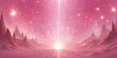 The primary subject of the image is a bright, pink starburst, which is the main focus of the scene. The setting is a pink background, which adds to the overall atmosphere of the image. The visual style is a combination of photo and digital art, creating a unique and eye-catching effect. The colors and mood of the image are predominantly pink, giving it a warm and inviting feel.