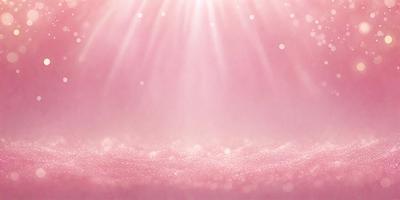 The primary subject of the image is a pink background with a bright light shining on it. The setting appears to be a studio or a controlled environment, as the light source is clearly visible. The visual style of the image is a combination of photo and digital art, creating a unique and eye-catching effect. The dominant colors in the image are pink and white, giving it a warm and inviting atmosphere.