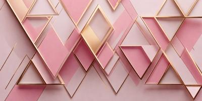 The primary subject of the image is a wall with a pink and gold pattern. The setting is a room with a pink background. The visual style is a combination of digital art and illustration. The dominant colors are pink and gold, creating a warm and inviting atmosphere.