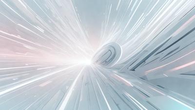 The primary subject of the image is a futuristic spacecraft, which is the main object, scene, or focus of the image. The setting/background features a white, shiny surface, which could be a wall or a spacecraft exterior. The visual style of the image is digital art, as it is a computer-generated illustration. The colors and mood of the image are predominantly white, giving it a clean and modern appearance.