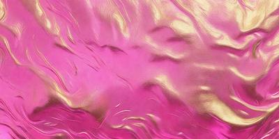 The primary subject of the image is a pink background with a gold texture. The setting is a pink and gold surface, which creates a visually striking and unique environment. The visual style of the image is a combination of digital art and illustration, giving it a modern and artistic appearance. The dominant colors in the image are pink and gold, creating a warm and inviting atmosphere.