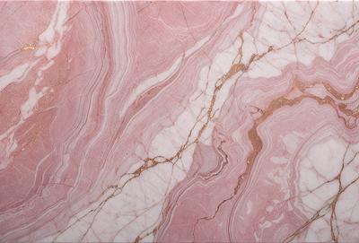 The primary subject of the image is a marbled pink and white stone. The setting is a close-up of the stone, showcasing its unique texture and pattern. The visual style is a realistic representation of the stone, capturing its natural beauty. The colors and mood of the image are predominantly pink and white, giving it a warm and elegant appearance.
