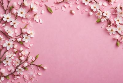 The primary subject of the image is a pink background with a white border. The setting is a pink surface, and the visual style is a close-up of a pink background with a white border. The dominant colors are pink and white, creating a warm and inviting atmosphere.