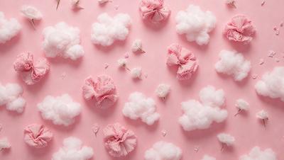 The primary subject of the image is a close-up of a pink flower with a white center, surrounded by other pink flowers. The setting is a pink background, which adds to the overall mood of the image. The visual style is a combination of photo and digital art, creating a unique and eye-catching pattern. The colors and mood of the image are predominantly pink, giving it a warm and inviting atmosphere.