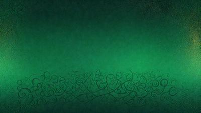 The primary subject of the image is a green field with a pattern of swirls and curlicues. The setting is a dark, green background, which creates a moody atmosphere. The visual style is a combination of digital art and illustration, giving the image a unique and artistic appearance. The colors and mood of the image are predominantly dark and mysterious, with the green field and swirls providing a sense of depth and intrigue.
