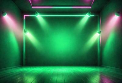 The primary subject of the image is a green wall with a green background. The setting is a room with a green wall and a green background. The visual style is a photo, and the colors and mood are predominantly green.