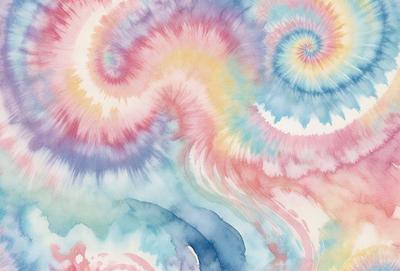 The primary subject of the image is a colorful, swirling pattern that resembles a painting or a watercolor. The setting is a white background, which provides a clean and uncluttered environment for the artwork. The visual style is a combination of digital art and illustration, as the swirling pattern is created using a computer or digital device. The colors and mood of the image are vibrant and lively, with a mix of pink, blue, and yellow hues that evoke a sense