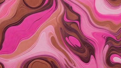 The primary subject of the image is a close-up of a pink and brown swirling pattern, which appears to be a painting or a digital artwork. The setting is a pink and brown background, creating a visually striking contrast with the swirling pattern. The visual style is a combination of painting and digital art, giving the image a unique and artistic appearance. The colors and mood of the image are predominantly pink and brown, evoking a sense of warmth and creativity.