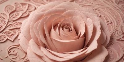 The primary subject of the image is a pink rose. The rose is the main focus of the image, and it is displayed against a pink background. The visual style of the image is a close-up of the rose, which gives it a detailed and intimate appearance. The colors and mood of the image are predominantly pink, creating a warm and romantic atmosphere.
