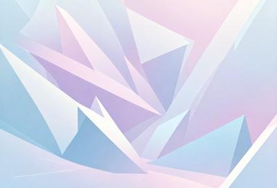The primary subject of the image is a geometric pattern made up of triangles and squares. The pattern is predominantly blue and white, creating a visually appealing and harmonious design. The setting or background of the image features a pink and white color scheme, which adds a contrasting and complementary touch to the overall composition. The visual style of the image is a combination of digital art and illustration, showcasing the artist's skill in creating intricate and complex patterns. The colors and mood of the image