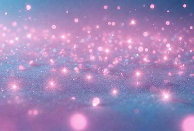 The primary subject of the image is a pink background with a pattern of pink and white stars. The setting is a space with a blue surface, and the visual style is a digital art or illustration. The colors and mood of the image are predominantly pink and white, creating a warm and inviting atmosphere.