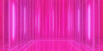 The primary subject of the image is a pink wall with a red border. The setting is a room with a pink floor, and the visual style is a digital art or illustration. The dominant colors are pink and red, creating a warm and vibrant atmosphere.