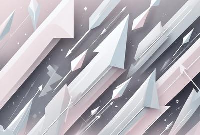 The primary subject of the image is a white arrow, which is the main object, scene, or focus of the image. The setting or background features a pink and white background, which adds a contrasting color to the scene. The visual style of the image is digital art, as it is a computer-generated illustration. The colors and mood of the image are predominantly white and pink, creating a clean and elegant atmosphere.