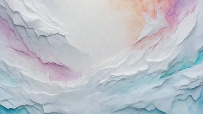 The primary subject of the image is a large, colorful, and intricate paper sculpture. The setting is a white background, which provides a clean and uncluttered environment for the artwork. The visual style is a combination of digital art and illustration, as the paper sculpture is created using a digital medium. The colors and mood of the image are vibrant and lively, with a mix of pink, blue, and white hues that evoke a sense of creativity and artistic expression.