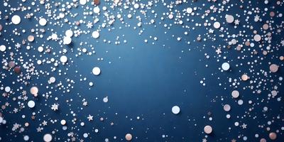 The primary subject of the image is a blue background with a pattern of stars. The setting is a dark blue surface, and the visual style appears to be a combination of a photo and digital art. The colors and mood of the image are predominantly dark and moody, with the stars providing a contrasting element of brightness.