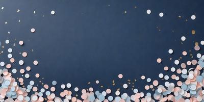 The primary subject of the image is a blue background with a pattern of gold and pink dots. The setting is a dark blue wall, and the visual style is a combination of digital art and illustration. The colors and mood of the image are predominantly dark and moody, with the gold and pink dots adding a touch of warmth and contrast.