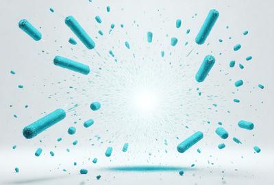 The primary subject of the image is a blue light, which appears to be a light source or a blue light effect. The setting is a white background, which provides a clean and minimalistic environment for the blue light to stand out. The visual style of the image is a combination of digital art and illustration, as the blue light is depicted in a stylized manner. The colors and mood of the image are predominantly blue, creating a calm and serene atmosphere.