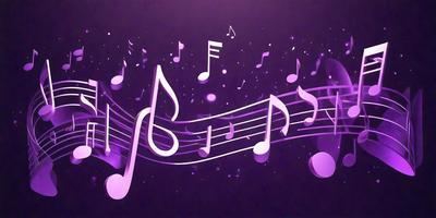 The primary subject of the image is a musical note, which is the main object, scene, or focus of the image. The setting is a purple background, which adds a unique and artistic touch to the visual style. The image is a digital art or illustration, showcasing the musical note as the main subject. The colors and mood of the image are predominantly purple, creating a calm and soothing atmosphere.