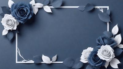 The primary subject of the image is a blue background with a white frame. The setting is a dark blue background, and the visual style is a combination of digital art and illustration. The colors and mood of the image are dark and moody, with the blue background and white frame creating a sense of depth and contrast.