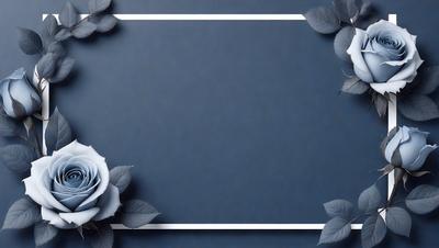 The primary subject of the image is a single white rose, which is placed in the center of the frame. The setting is a blue background, which creates a striking contrast with the white rose. The visual style of the image is a combination of photo and digital art, giving it a unique and artistic appearance. The dominant colors in the image are blue and white, creating a calm and serene atmosphere.