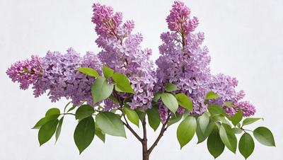The primary subject of the image is a tree with purple flowers. The tree is filled with purple flowers, creating a beautiful and vibrant scene. The setting is a white background, which provides a clean and minimalistic look to the image. The visual style is a photo, capturing the natural beauty of the tree and its flowers. The colors and mood of the image are predominantly purple, giving it a serene and calming atmosphere.