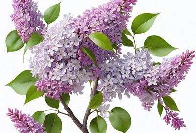 The primary subject of the image is a purple flowering tree with white flowers. The tree is filled with purple and white flowers, creating a beautiful and vibrant scene. The setting is a white background, which provides a clean and minimalist look to the image. The visual style is a photo, capturing the natural beauty of the tree and its flowers. The colors and mood of the image are predominantly purple and white, giving it a serene and calming atmosphere.