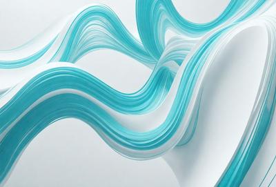 The primary subject of the image is a blue and white swirl, which appears to be a digital art or illustration. The setting is a white background, and the visual style is a combination of digital art and illustration. The dominant colors are blue and white, creating a sense of movement and fluidity in the artwork.