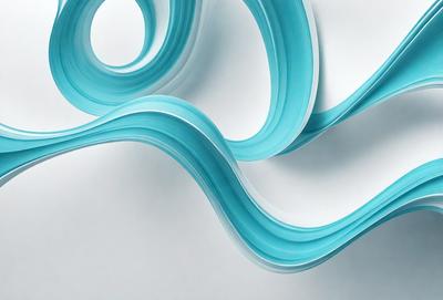 The primary subject of the image is a blue wave-like pattern or design. The setting is a white background, which provides a clean and minimalist appearance. The visual style is a combination of digital art and illustration, creating a unique and eye-catching design. The dominant colors are blue and white, giving the image a calm and soothing atmosphere.