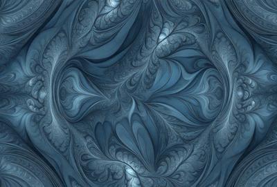 The primary subject of the image is a blue and white swirling pattern, which appears to be a digital art or illustration. The setting is a blue background, and the visual style suggests that it is a digital art or illustration. The dominant colors are blue and white, creating a calm and soothing atmosphere.