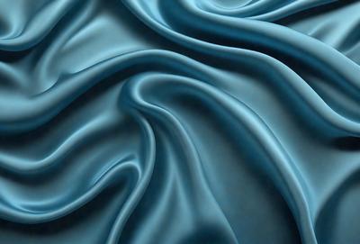 The primary subject of the image is a blue fabric with a pattern of swirls and waves. The setting is a blue background, which complements the blue fabric. The visual style is a digital art or illustration, as the swirls and waves are depicted in a detailed and artistic manner. The colors and mood of the image are predominantly blue, creating a calm and serene atmosphere.