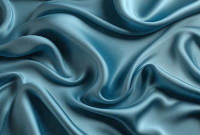 The primary subject of the image is a blue fabric with a pattern of waves. The setting is a close-up of the fabric, showcasing its intricate design. The visual style is a detailed, textured representation of the fabric, giving it a realistic and artistic appearance. The colors and mood of the image are predominantly blue, creating a calm and serene atmosphere.