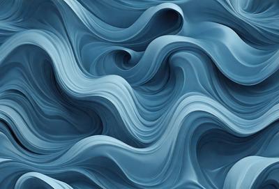 The primary subject of the image is a blue, swirling, and flowing water-like pattern. The setting is a blue background, which creates a visually striking contrast with the swirling pattern. The visual style is a combination of digital art and illustration, giving the image a unique and artistic appearance. The dominant colors are blue and white, creating a calming and serene atmosphere.