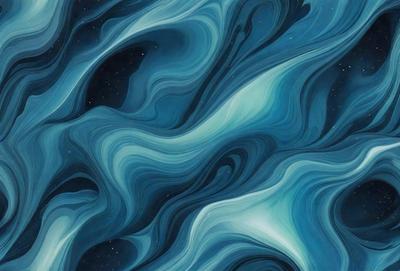 The primary subject of the image is a blue and white swirling pattern, which appears to be a digital art or illustration. The setting is a dark blue background, which contrasts with the swirling pattern. The visual style is a combination of digital art and illustration, creating a unique and captivating image. The dominant colors are blue and white, giving the image a calming and serene atmosphere.