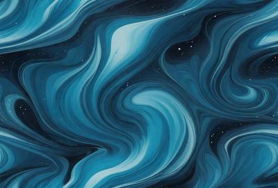 The primary subject of the image is a blue and white swirling pattern, which appears to be a digital art or illustration. The setting is a dark blue background, which contrasts with the swirling pattern. The visual style is a combination of digital art and illustration, creating a unique and captivating image. The dominant colors are blue and white, giving the image a calming and serene atmosphere.