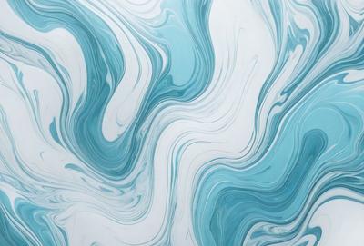 The primary subject of the image is a blue and white swirling pattern, which appears to be a painting or a digital artwork. The setting is a white background, which provides a clean and minimalist appearance. The visual style is a combination of painting and digital art, creating a unique and eye-catching design. The dominant colors are blue and white, which evoke a sense of calmness and tranquility.