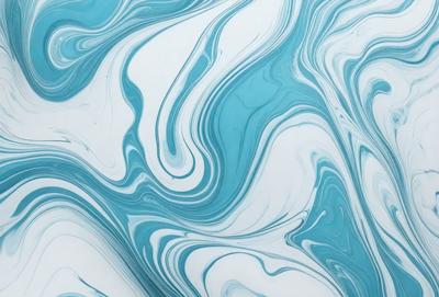 The primary subject of the image is a blue and white swirling pattern, which appears to be a painting or a digital artwork. The setting is a white background, which provides a clean and uncluttered environment for the artwork. The visual style is a combination of painting and digital art, creating a unique and captivating piece. The dominant colors are blue and white, which evoke a sense of calmness and tranquility.