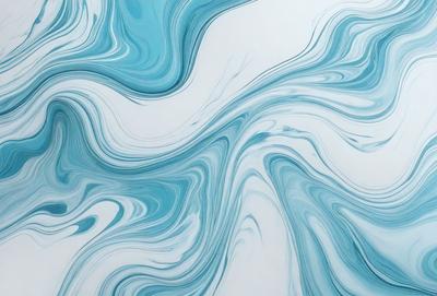 The primary subject of the image is a blue and white swirling pattern, which appears to be a painting or a digital artwork. The setting is a white background, which provides a clean and minimalist appearance. The visual style is a combination of painting and digital art, creating a unique and eye-catching design. The dominant colors are blue and white, which evoke a sense of calmness and tranquility.
