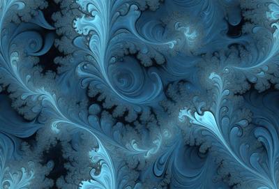 The primary subject of the image is a blue and white swirling pattern, which appears to be a digital art or illustration. The setting is a dark blue background, creating a contrasting effect with the swirling pattern. The visual style suggests that the image is a creative and artistic representation of a swirling design. The dominant colors are blue and white, giving the image a calm and soothing atmosphere.