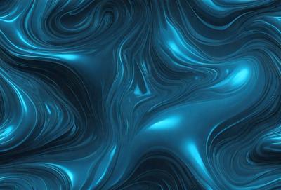 The primary subject of the image is a blue, swirling, and patterned surface. The setting is a blue background, and the visual style appears to be a digital art or illustration. The dominant colors are blue and white, creating a calm and soothing atmosphere.